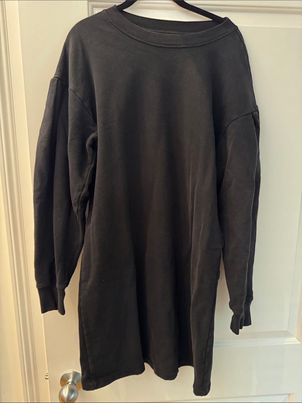 Etica Black Long-Sleeve Sweatshirt Dress